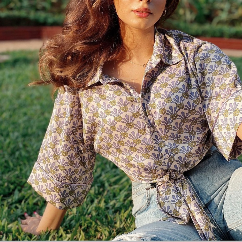 Zara printed pajama top